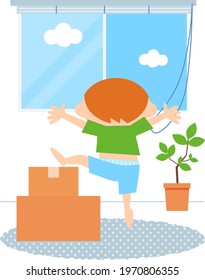 Child fall accident, Accident prevention, safety concept. Flat vector cartoon illustration.