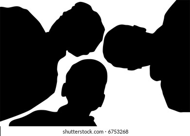 child with family from down vector