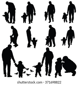child with father illustration silhouette