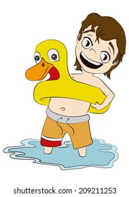 child with float