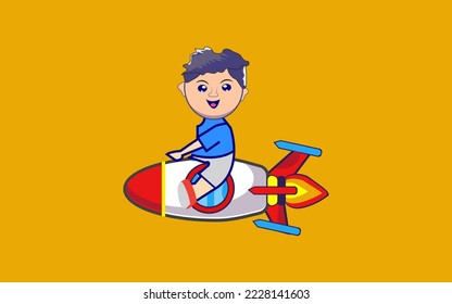 child with a flying vector