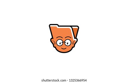Child folder icon logo vector