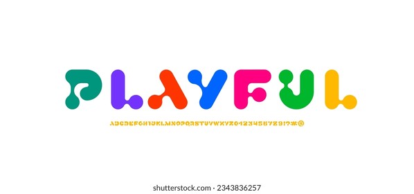 Child font, bright kids multi-colored alphabet, vector illustration 10EPS