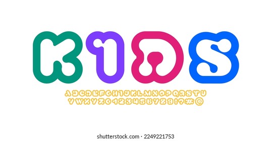 Child font, kids alphabet, vector illustration 10EPS