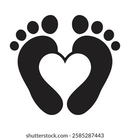 child foot print image silhouette 