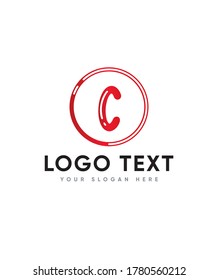 Child friendly letter type C logo template, Vector logo for business and company identity 