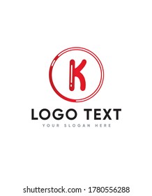 Child friendly letter type K logo template, Vector logo for business and company identity 