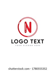 Child friendly letter type N logo template, Vector logo for business and company identity 
