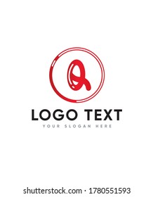 Child friendly letter type Q logo template, Vector logo for business and company identity 