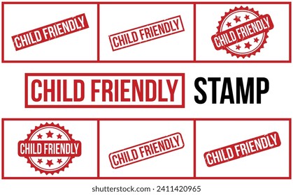 Child Friendly Rubber Stamp Set Vector