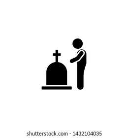 Child funeral grave icon. Element of pictogram death illustration