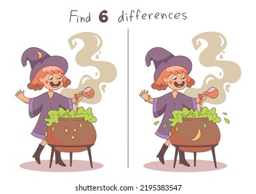 Child Game. Halloween game. Find the difference game.