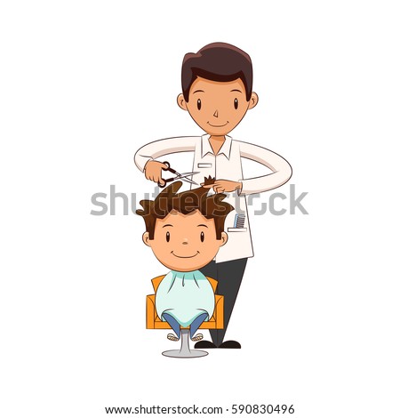 Child getting a haircut