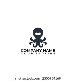 Child ghost Octopus abstract vector logo