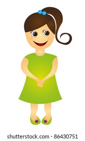 child girl cartoon isolated over white background  vector