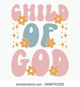 Child of god vector retro t shirt