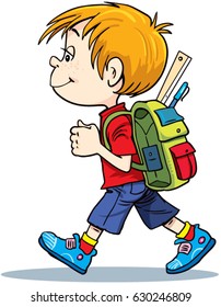 el niño va a la escuela