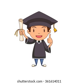 Child Graduate Vector Illustration Stock Vector (Royalty Free ...