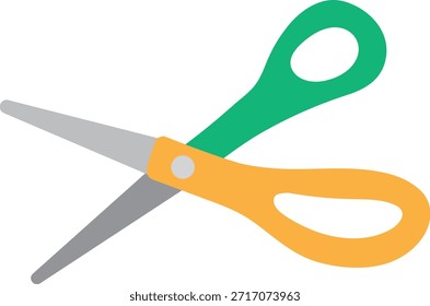child green and orange handled scissors with blunt blades	