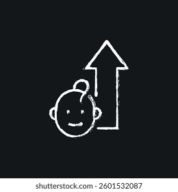 Child growth chalk icon. Vector isolated black illustration.