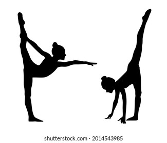 child gymnast silhouette vector illustration sport