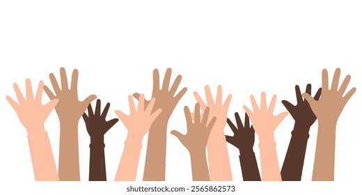 child hand any skin waving up vector