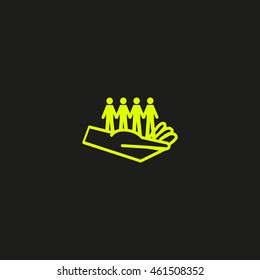 child, hand, icon