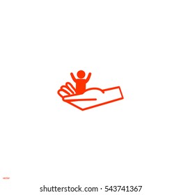 child, hand, icon