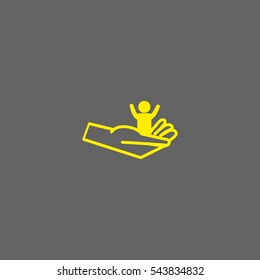 child, hand, icon