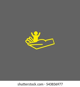child, hand, icon