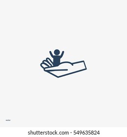 child, hand, icon
