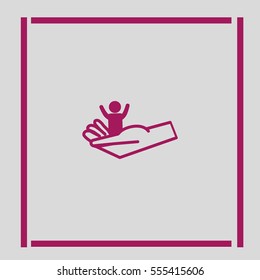 child, hand, icon