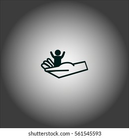 child, hand, icon