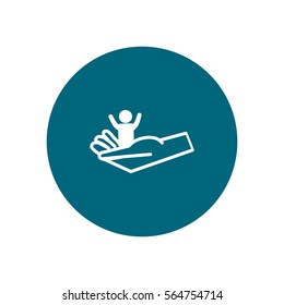 child, hand, icon