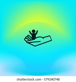 child, hand, icon