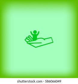 child, hand, icon