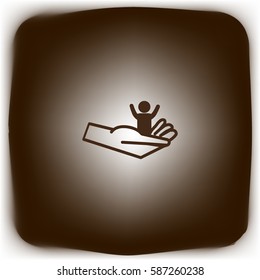 child, hand, icon