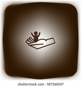 child, hand, icon