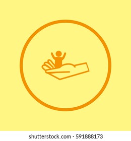 child, hand, icon