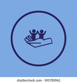 child, hand, icon