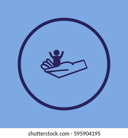 child, hand, icon