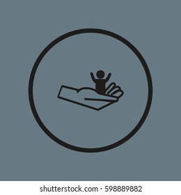 child, hand, icon