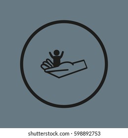 child, hand, icon
