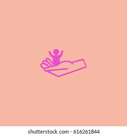 child, hand, icon