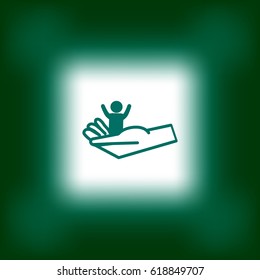 child, hand, icon