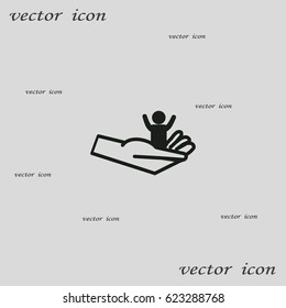 child, hand, icon