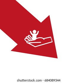 child, hand, icon
