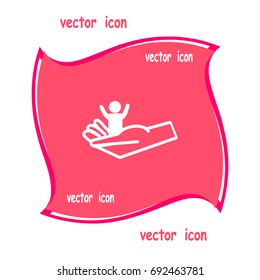 child, hand, icon
