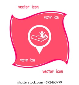 child, hand, icon