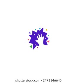 Child hand logo design in flat vector design